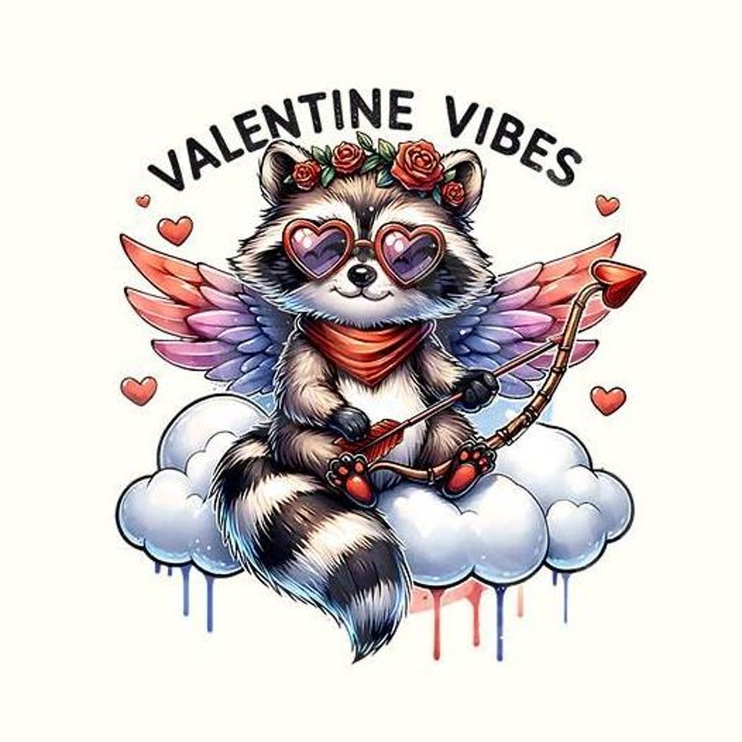 Cupid Raccoon Valentine Png, Valentines Png, Valentines Day Png, Trendy Png, Raccoon ...