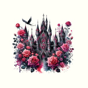 Romantasy High Fantasy Clipart, Magiczne Książki Bajkowe Książkowe Sublimacja, Książkowe Png, Książki Clipart, Fantasy Png, Fantasy clipart, Zamek