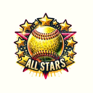 All Stars Softball Png Design, Softball Team Sublimation Png, Sport Png, Girls Softball png, Game day png, Softball PNG