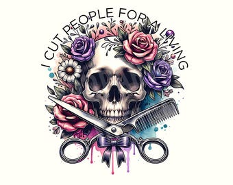 Peluquero/a (Png), Peluquero/a, Coqueta/a, Ambiciosa/o, Calavera de peluquero/a (Png), Diseño de camiseta de cosmetología, Sublimación de profesión de peluquero/a