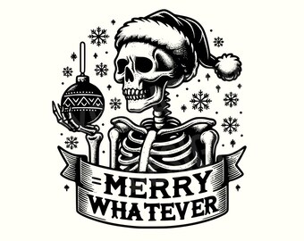 Skelet kerst png, grappige kerst png, Snarky Christmas, Halloween kerst png, kerst Halloween png, spookachtige kerst, skelet png