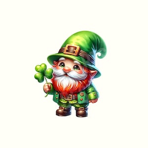 Watercolor Saint Patricks Gnome Clipart, St Patrick Day Clipart, Gnomes Png, Fantasy Clipart, St Patricks, St Patricks day, Sublimation