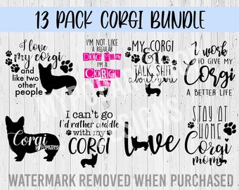 Pakiet Corgi SVG, Corgi SVG, Corgi Mom SVG, Corgi Mom PNG, Fur Mom SVG, Corgi Silhouette SVG, Dog SVG, Welsh Corgi, corgi life SVG