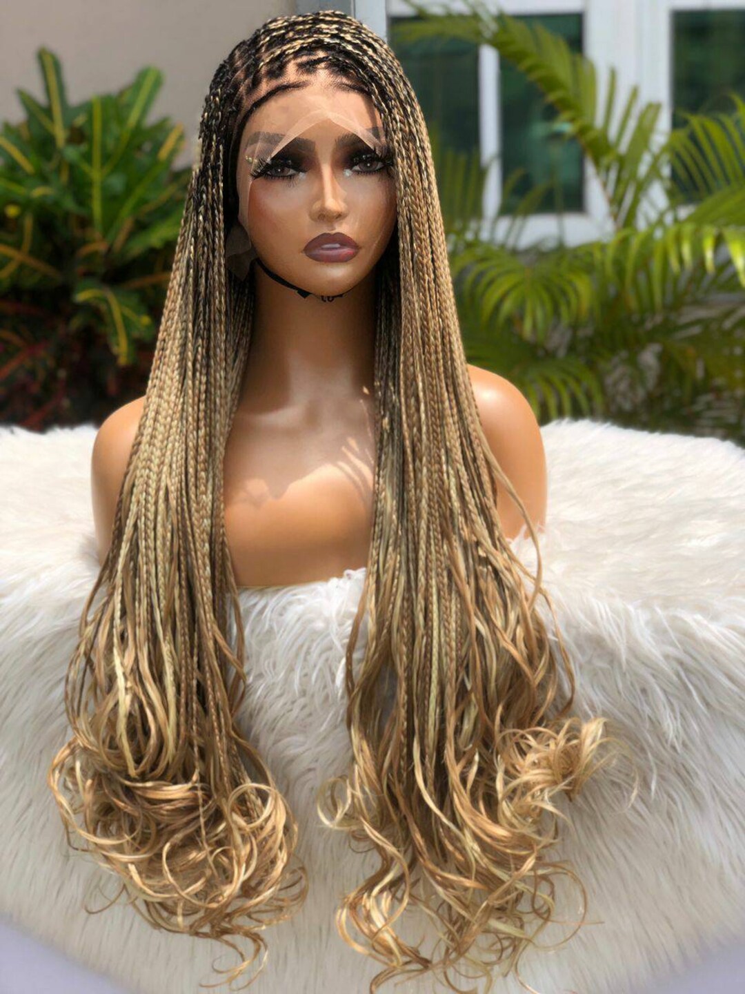 Knotless Wavy Braided Wigs Made With Luxury SDL Extension Etsy New