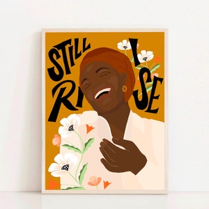 Still I Rise Maya Angelou Digital Print | Maya Angelou Print | Still I Rise Quote | Lettering Illustration