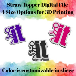 F Es Straw Topper 3MF-Datei | 3D Gedruckter Stroh Topper Digitaler Download