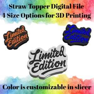 Limited Edition Stroh Topper 3MF-Datei | 3D Gedruckter Stroh Topper Digitaler Download