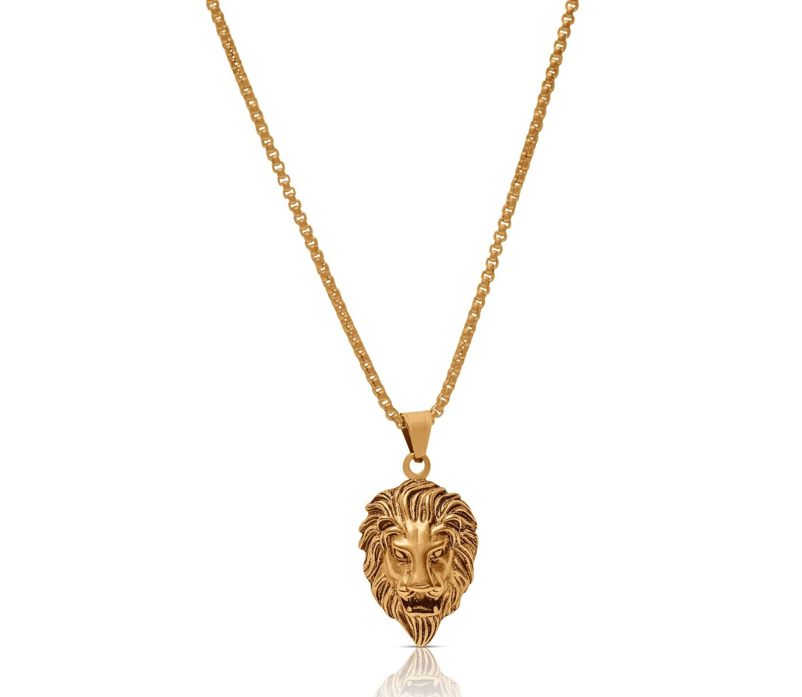 Men's Gold Lion Necklace Etsy