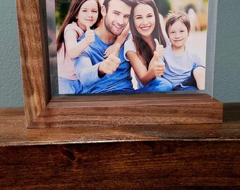 Elegant Minimalist Floating Frame, Modern Black Walnut, Picture Display, Home Decoration, Desktop Frame