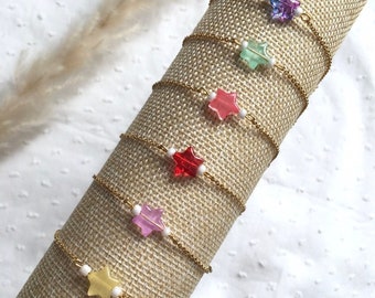 Bracelet DIANA pour enfant - chaîne dorée et perle étoile