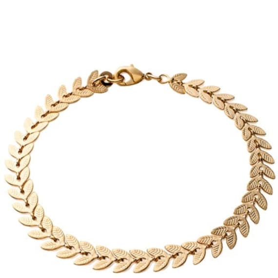 Bracciale a catena in acciaio inox dorato • Bracciale doppia fila • Gioielli da donna • Idea regalo • Regalo di Natale • Festa della mamma • Modello Ara - Italia