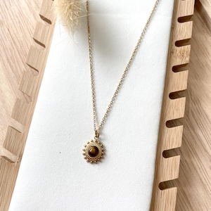 Gold necklace with pearl pendant - Fine stainless steel chain - Minimalist pearl pendant Fine & delicate jewelry - Gift idea for women