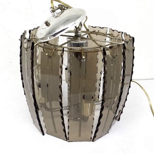 Small Fontana Arte Smoked Glass Chandelier