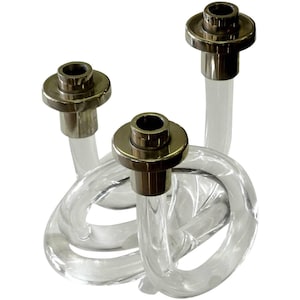 Lucite Pretzel Candelabra by Dorothy Thorpe
