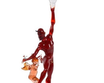 Figural Art Glass Candlestick by Lucio Bubacco