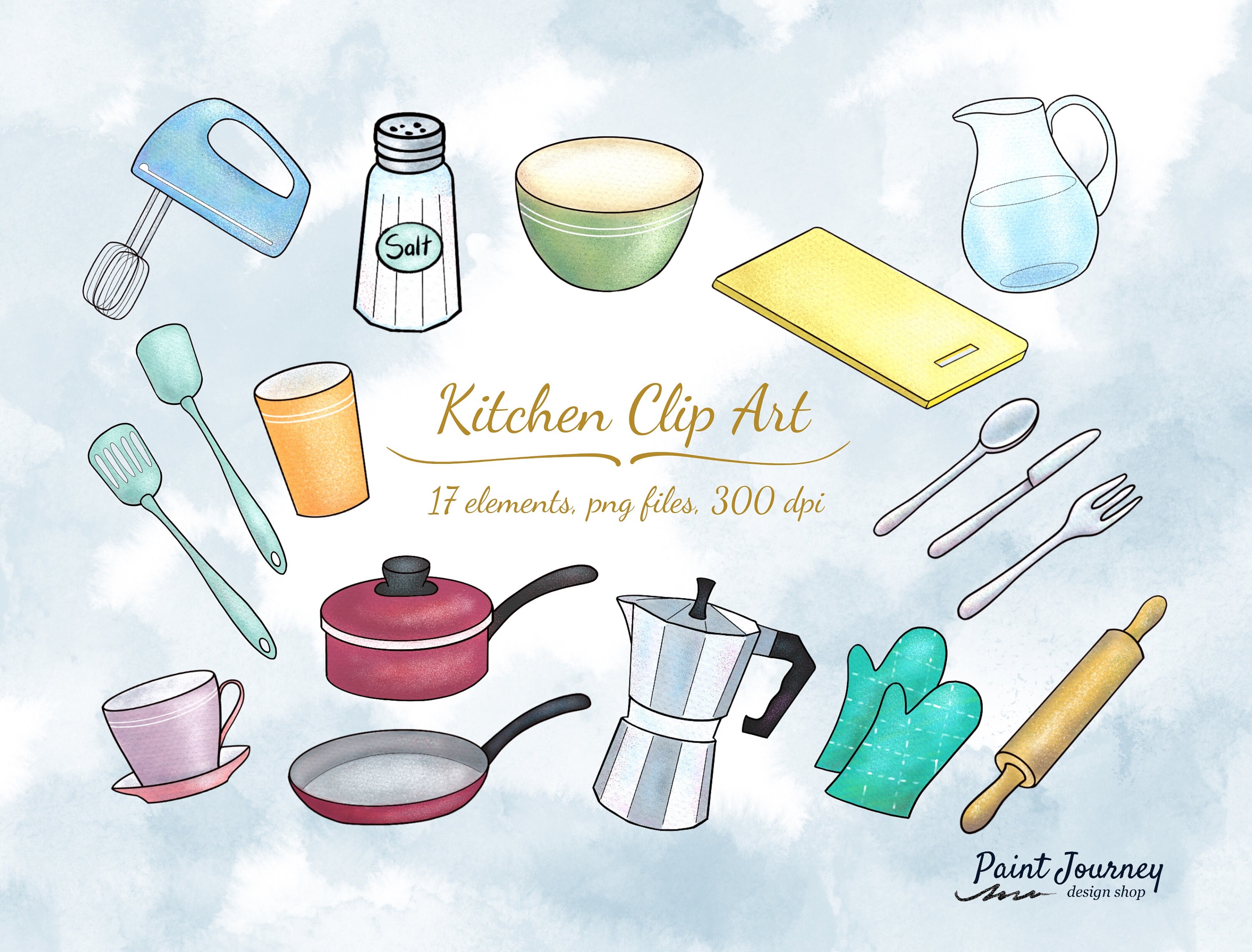Kitchen Clip Art, Kitchen Utensils, Transparent Background, Png Files