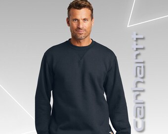 Vintage Carhartt J154 NVY Sweatshirt Waffle Thermal Insulated