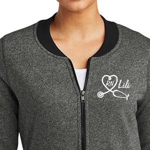 Custom Nurses Jacket - Personalized RN Jacket - Gift for Nurses - Full Zip RN Jacket