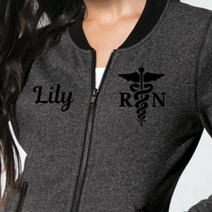 Personalized Nurse Jacket - Custom RN Jacket - Full Zip Gift for Nurses - Nurse Appreciation