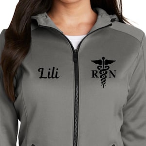 Custom Nurse Jacket - Full Zip Dri Fit Ladies Top - Medical Heavy Duty Nurse RN Coat
