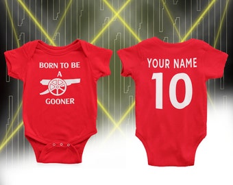 personalised arsenal baby grow
