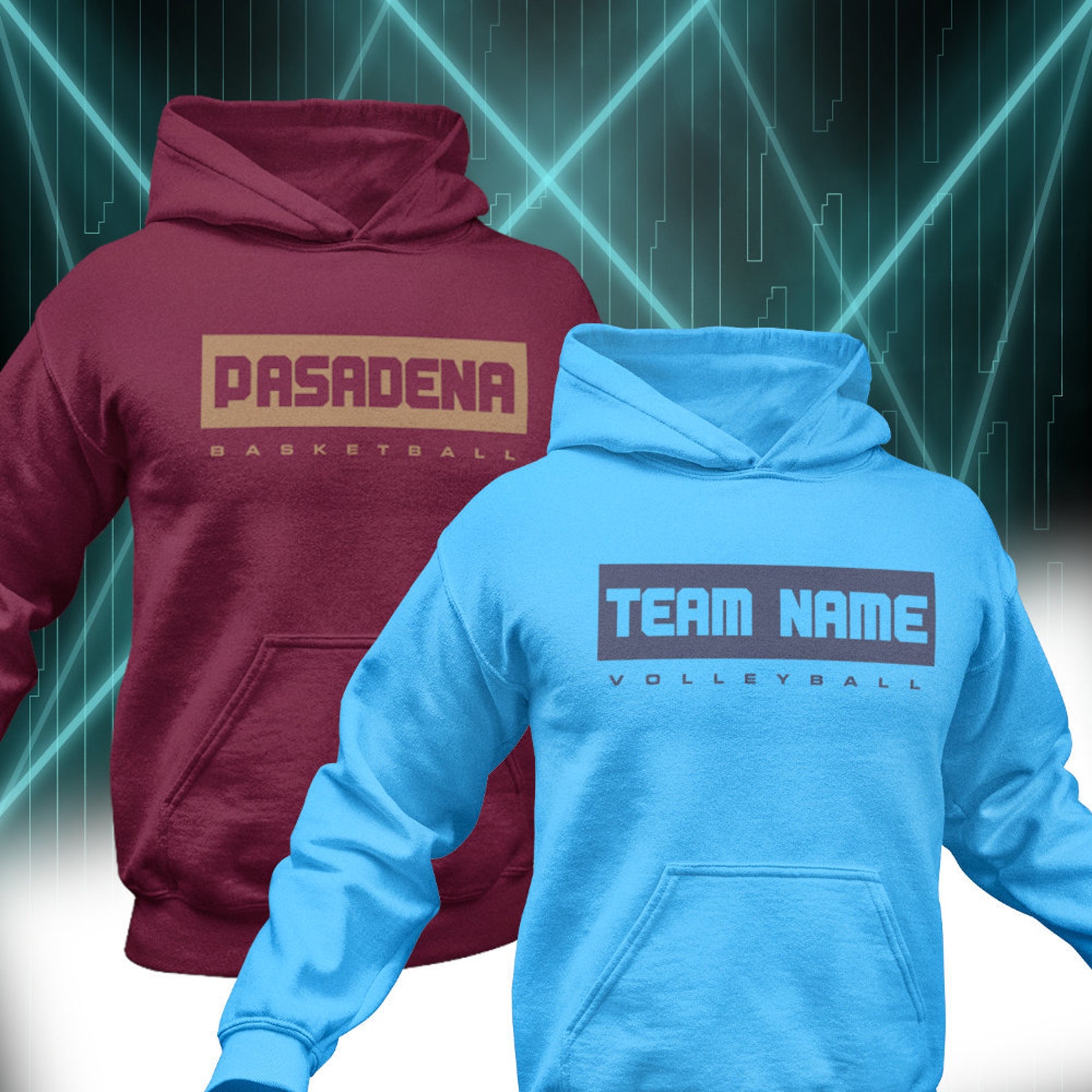 Personalized Volleyball Hoodie Custom Sports Hoodie Custom Etsy