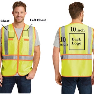 Yellow Orange Traffic Safety Vest High Visibility ANSI 107 - Etsy