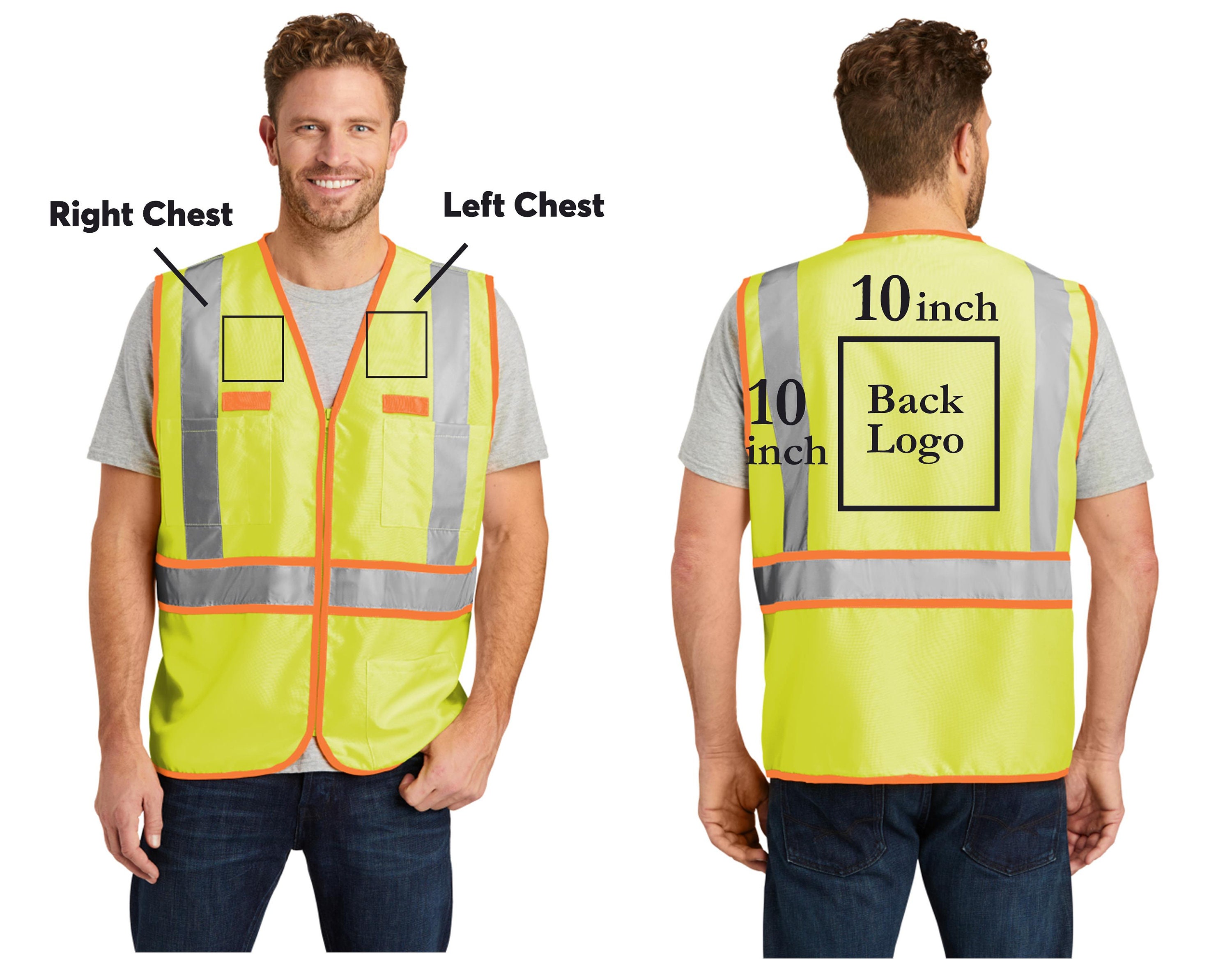 Customized Hi Vis Safety Vest High Visibility ANSI 107 Class Etsy