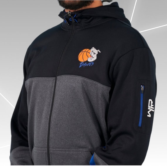 Custom Sports Jacket for Men, Full Zip Hoodie, Black Basketball Jacket, Personalized Coaches Gift