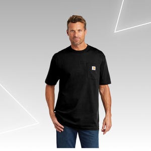 Carhartt Custom Pocket T-shirt, Personalized Workwear Business Logo, Custom Text Logo