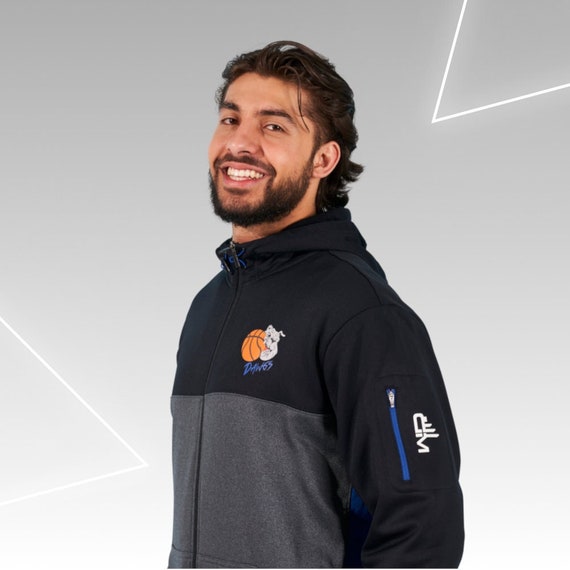 Custom Coaches Jacket for Men, Full Zip Hoodie, Black Basketball Jacket, Personalized Sports Jacket