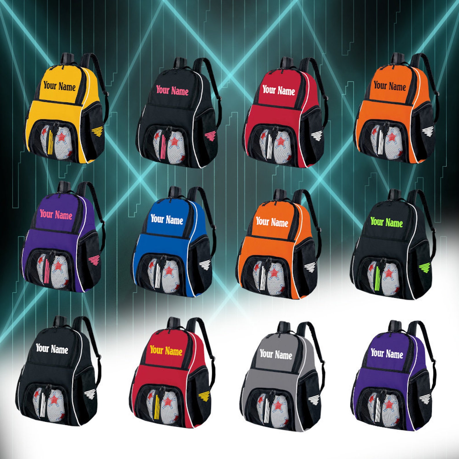 Personalized Volleyball Backpack Kids Sports Backpack Etsy