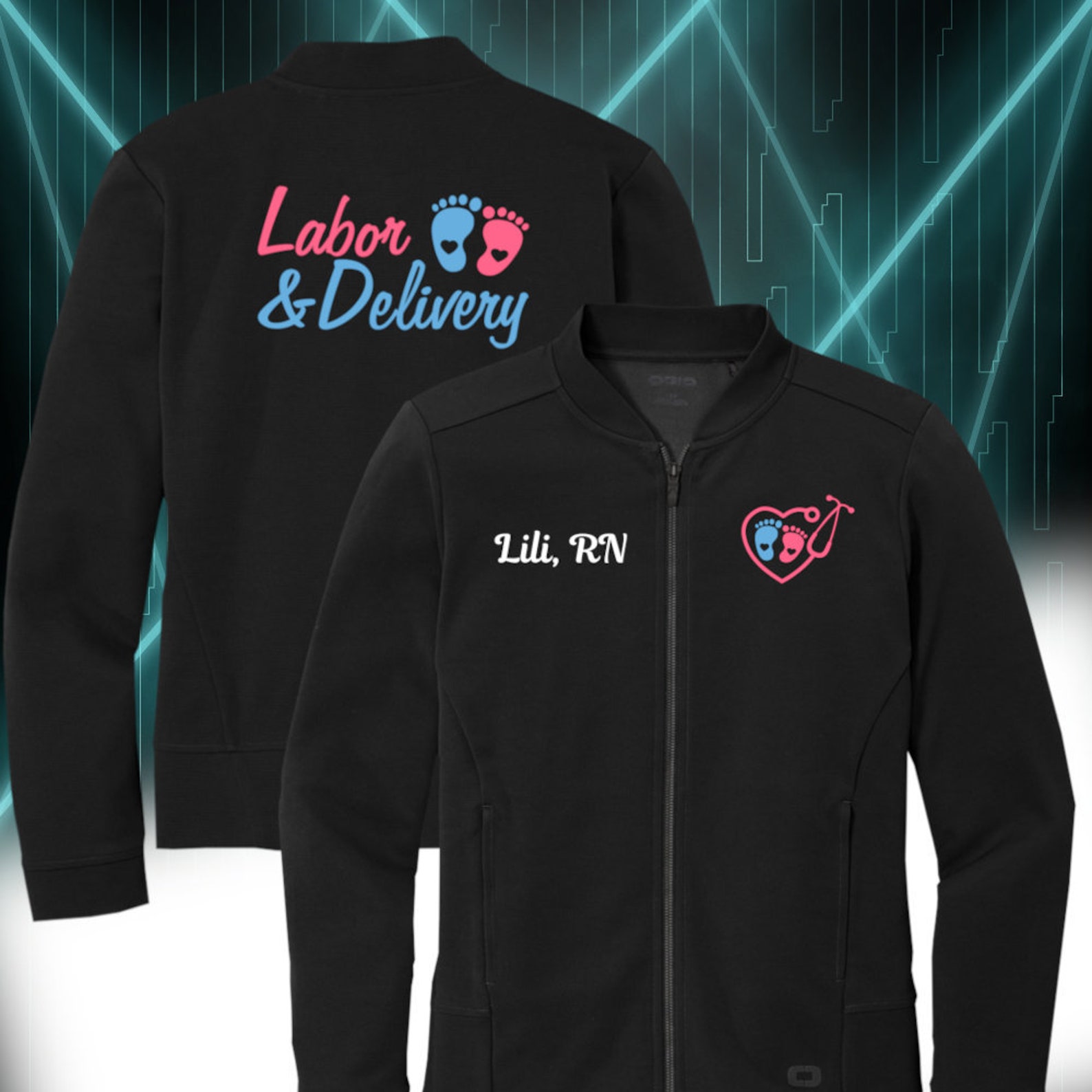 Personalized Nursing Jacket Labor and Delivery Jacket Ogio Etsy