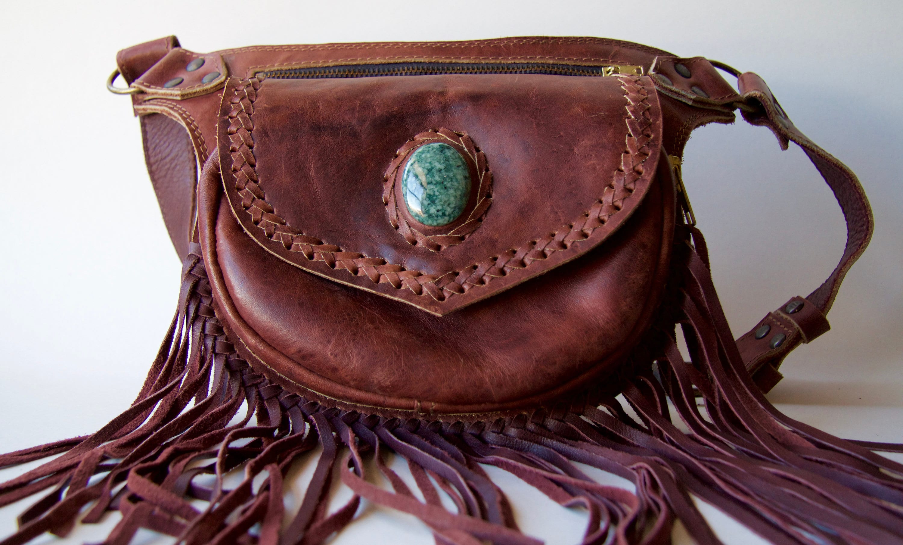バッグ Roen reversible fringe leather Hip Flap Leather Hip Bag-Fringe — Claw, Antler & Hide Co.