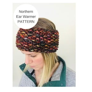 Seed Stitch Ear Warmer Pattern | Women's Headband Knitting Pattern | Hand Knit Super Bulky Ear Warmer Pattern | Northern Ear Warmer Pattern