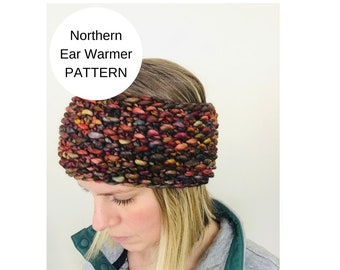 Seed Stitch Ear Warmer Pattern | Women's Headband Knitting Pattern | Hand Knit Super Bulky Ear Warmer Pattern | Northern Ear Warmer Pattern