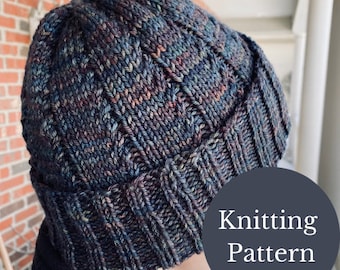 Men's Beanie Pattern | Knitting Beanie Pattern | Commuter Beanie | How to Knit a Hat | Men's Hat Pattern