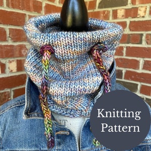 Knitting Cowl Pattern - I Cord Cowl Pattern | Neck Warmer Pattern | Scarf Pattern | Beginner Knitting Pattern