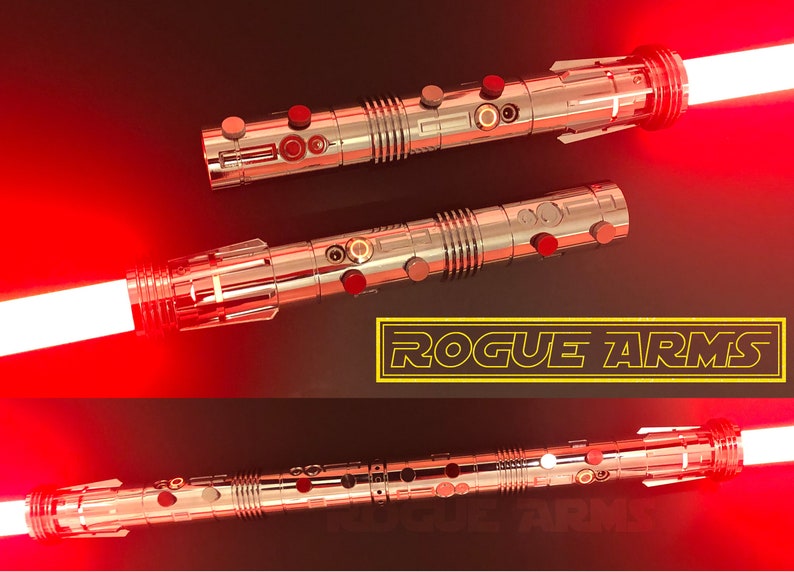 Custom Darth Maul Star Wars Aluminum Lightsaber Double RGB blades Led Neopixel w/ Sound Prop Replica 