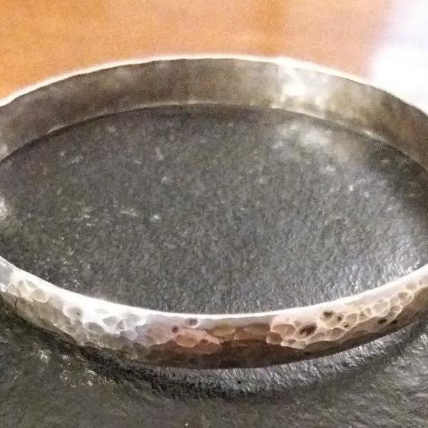 Beaten silver bangle