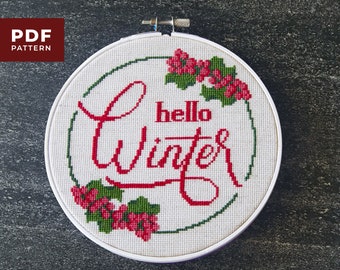 Hello Autumn Cross Stitch | PDF Download Pattern | DIY Decor - Etsy