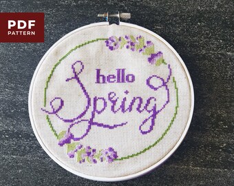 Hello Autumn Cross Stitch | PDF Download Pattern | DIY Decor - Etsy