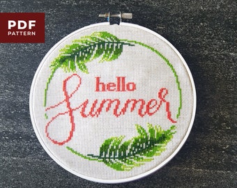 Hello Autumn Cross Stitch | PDF Download Pattern | DIY Decor - Etsy