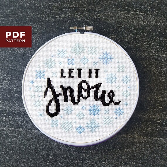 Let it Snow Cross Stitch Pattern PDF Download Pattern | Etsy