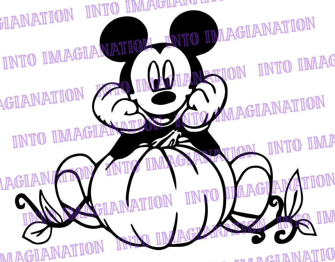 Mickey with Pumpkin SVG PNG PDF Digital File | Etsy