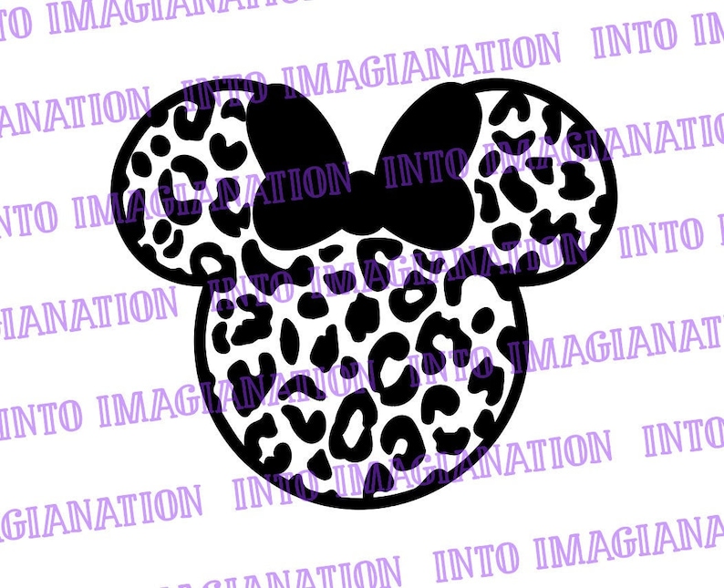 Minnie Mouse Leopard Pattern With Bow SVG PNG PDF - Etsy