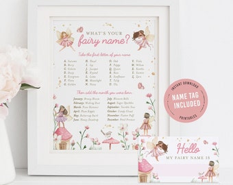 What is your fairy name birthday game, enchanted fairy garden party activity, printable magical fairy name party game template, FAIRY02