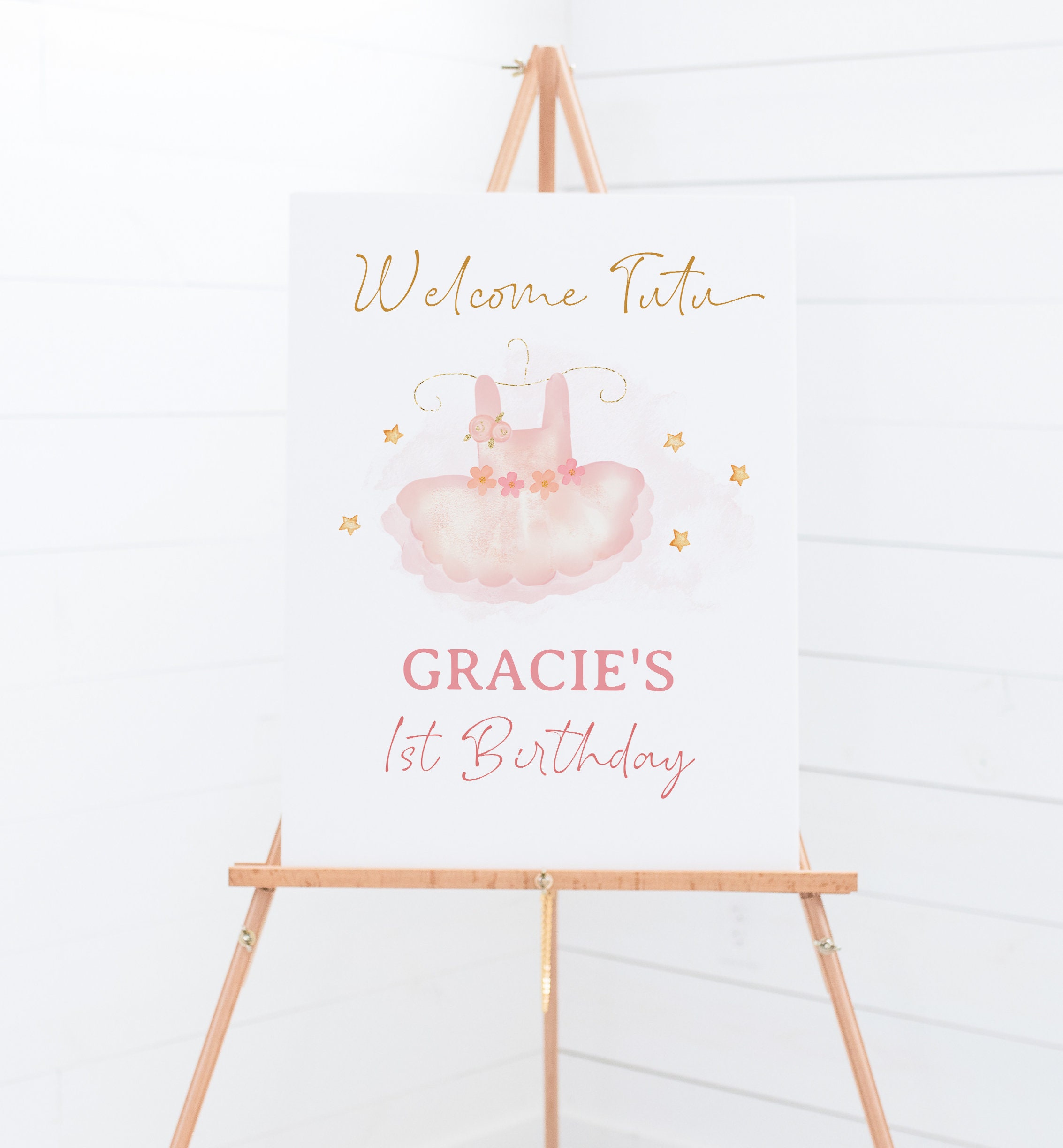 Tutu Geburtstag Willkommen Schild, bearbeitbares Ballerina Poster Schild, Ballett Tanz Party Schild, 18x24, 16x20, 20x30, digitaler Download, Corjl, TTC01