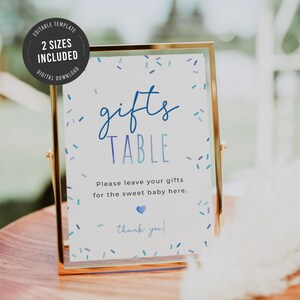 Sprinkle Gifts Table Sign Editable Sprinkles Baby Shower - Etsy