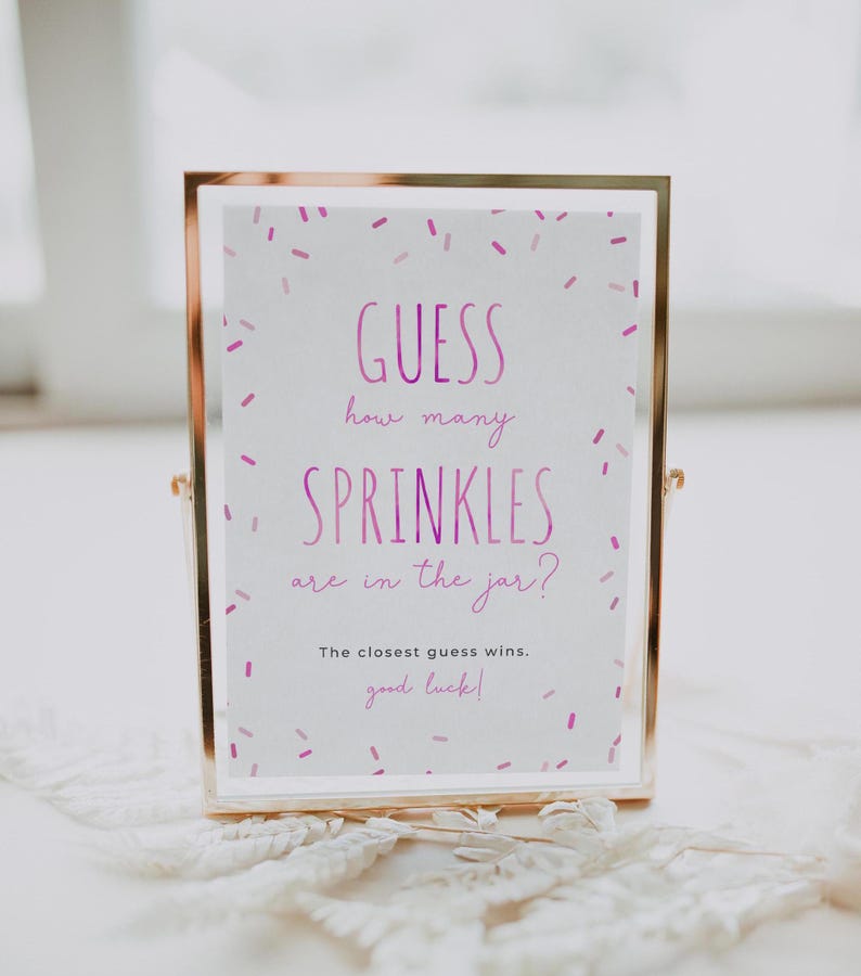 Guess How Many Sprinkles Are in the Jar Game, Editable Girl Pink ...